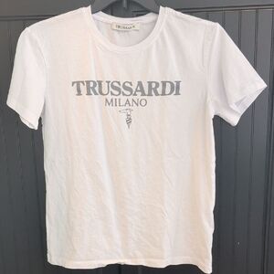 Trussardi Milano White T-shirt, Size L, New Washed